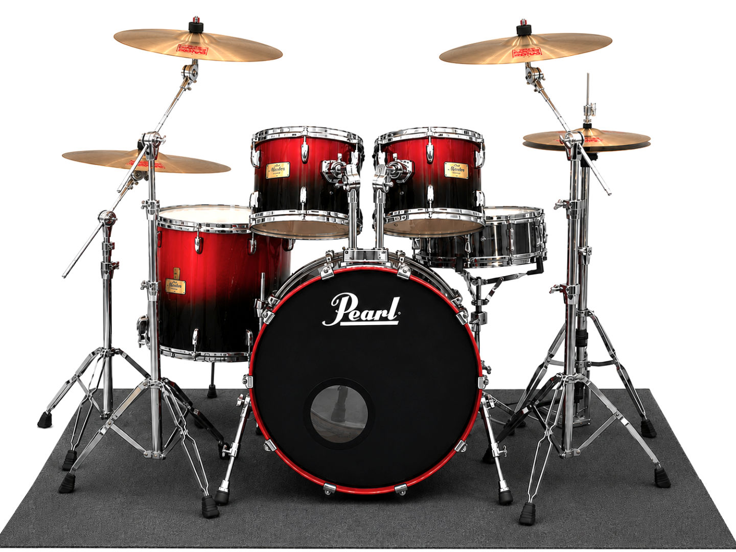 Pearl Drum Set Red Pearl Drum Set Red