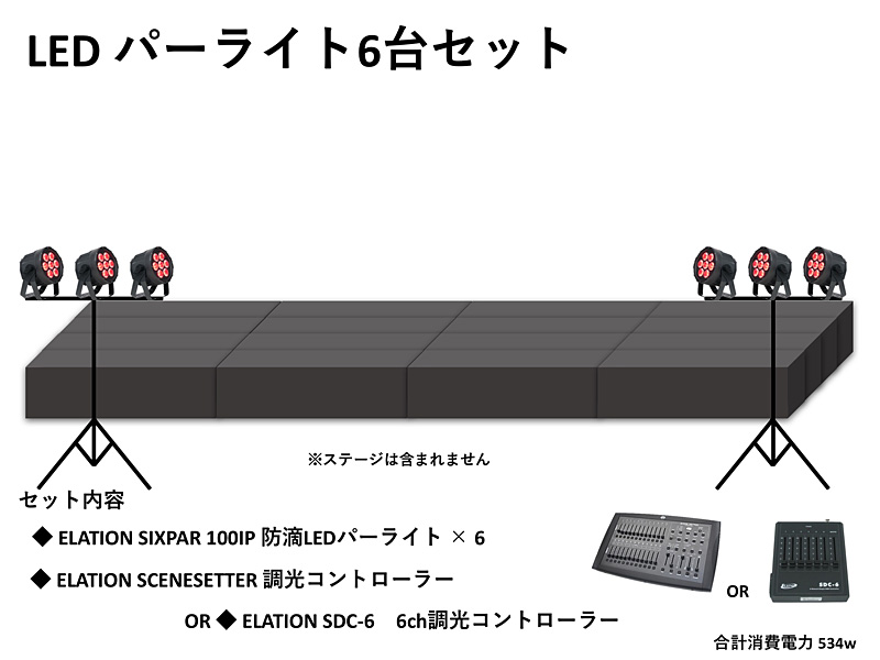 ELATION LED Par Light 6 Set ELATION LED Par Light 6 Set